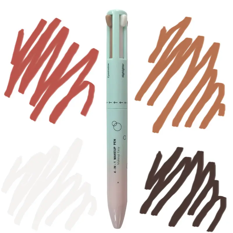 Most Popular 4 In 1 Touch Up Makeup Pen 4 Color Eyeshadow Eyebrow Pencil Eyeliner Lip Liner Highlight 4 In One Makeup Pen