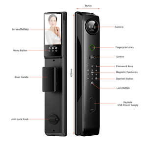 Tuya Gateway WiFi blocco elettronico sistema di interfono Smart in acciaio porta riconoscimento facciale della macchina fotografica in lega di alluminio dati della scheda di memoria - Product Image 3