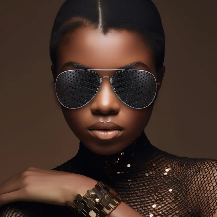 Custom Lens Sticker Country Flag Sun Glasses Fashion Round Oversized Double Bridge Pinhole Sunglasses For Gifts