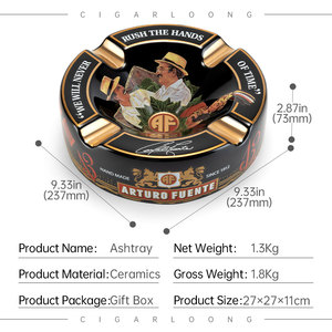 Luxe Ronde Asbak Porseleinen Sigarenbak Rook Keramische Sigarenasbak Set - Product Image 6