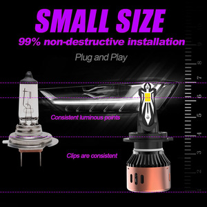 X-7SEVEN ระบบไฟอัตโนมัติ80W แบบเป็นเอกลักษณ์ไฟหน้า6500K 12V หลอดไฟหน้า LED H4 H1 H11สำหรับรถยนต์ - Product Image 2