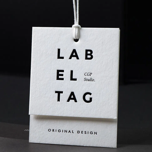 Etiquetas colgantes personalizadas de papel de lujo, logotipo de marca de ropa, papel de cartón impreso, etiqueta colgante de China, diseño de etiqueta creativo con cuerda - Product Image 5