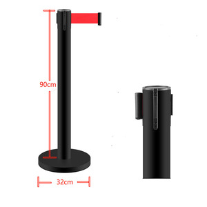 Özel ayırıcı sonrası geri çekilebilir çift hat Stanchion kemer çelik standı banka kuyruk hattı kontrol bariyeri - Product Image 3