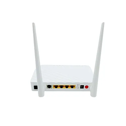 XPON Wifi ONU yönlendirici karton kutu 1ge 3fe 1 tencere beyaz harici 2 antenler DC 12V/1A FTTH FTTB FTTX ağ çözümleri 17*14*3CM *