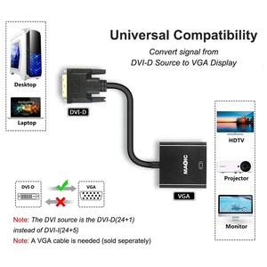 Promoción 1080P 3D DVI-D 24 + 1 a VGA Adaptador de cable de ordenador convertidor de macho a hembra VGA con chip - Product Image 4