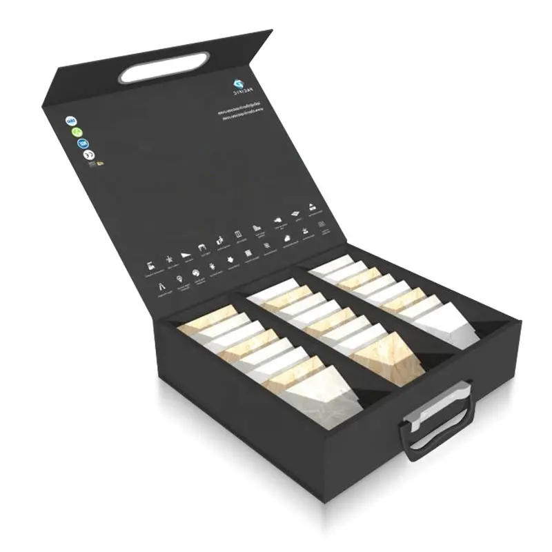 Amostra personalizada de embalagem de papel para malas, embalagem de papel de telha de armazenamento de caixa de ferramentas de cartão de quartzo de alta qualidade
