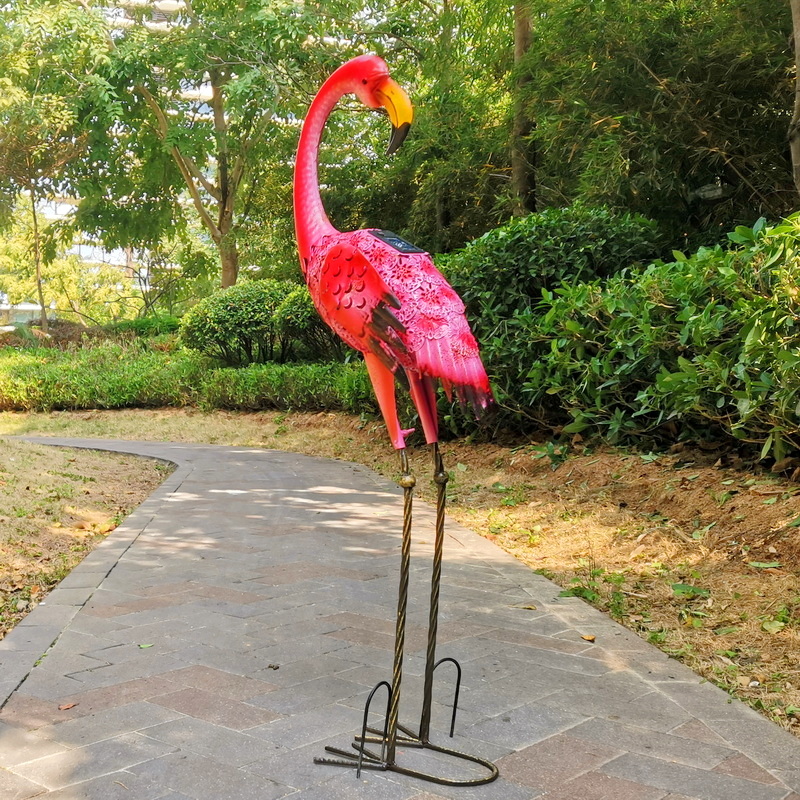 Flamant rose vers l'avant