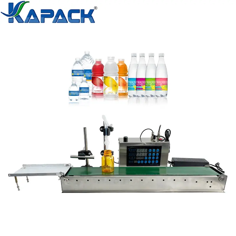 KAPACK Máquina Automática de Llenado de Líquido de Botellas de Plástico de Jugo de Agua Mineral CNC de Cabezal Único Pequeño de Escritorio
