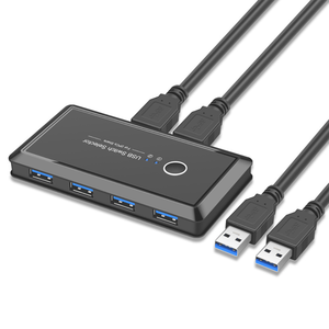 USB 3.0切换器选择器2台计算机共享4台USB设备KVM键盘鼠标打印机扫描仪开关集线器适配器 - Product Image 1