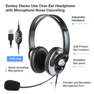 Noise Reduction USB Wired Business Headset With Mic, High-end Call Center Headphone With Mic for <strong>Computer</strong> - Product Image 2