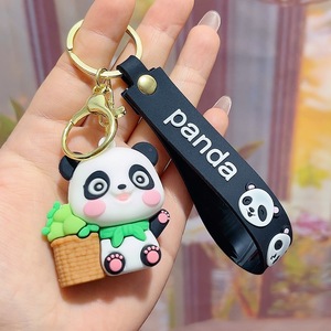 Tùy Chỉnh 3D Mềm Cao Su UV In Thân Thiện Với Môi Dễ Thương Phim Hoạt Hình Gấu Trúc Búp Bê Keychain Nhà Máy Được Thiết Kế Mới Sản Phẩm Độc Đáo - Product Image 5