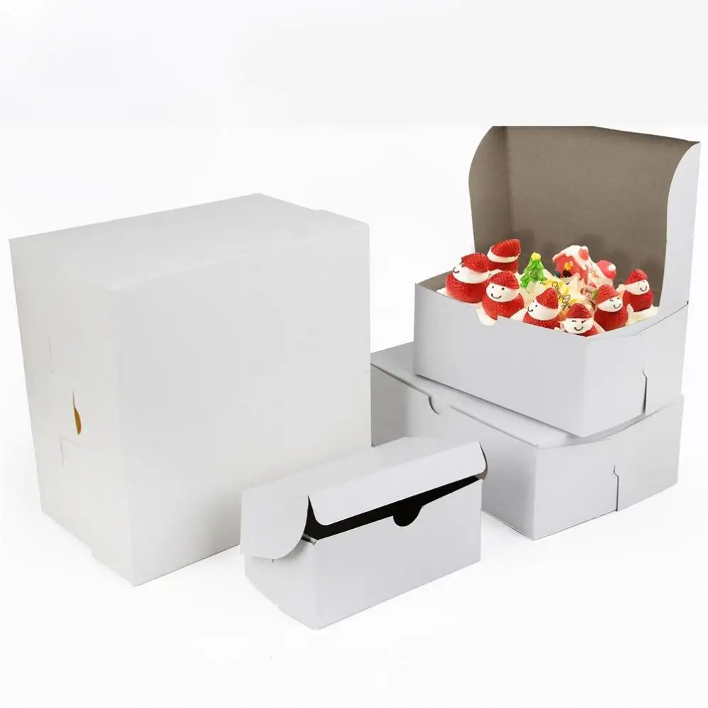 Papel personalizado reciclado papelão sobremesa mousse bolo embalagem caixa com tampa separada e tampas inferior