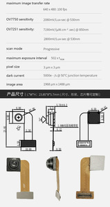 100fps OV7251 3D手势识别B2B连接传感器0.3mp全球快门相机模块 - Product Image 5