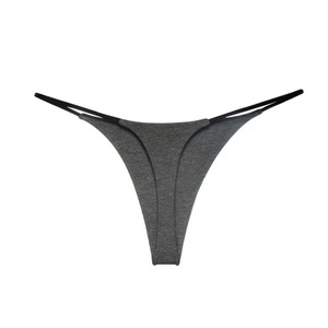 Ropa interior personalizada para mujer, tangas de corte alto con Logo OEM ODM, sin costuras, de licra, letras estampadas - Product Image 4