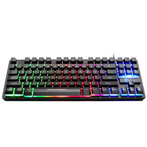 符合人体工程学的机械手感有线游戏键盘，带浮动和防托管键 - Product Image 1