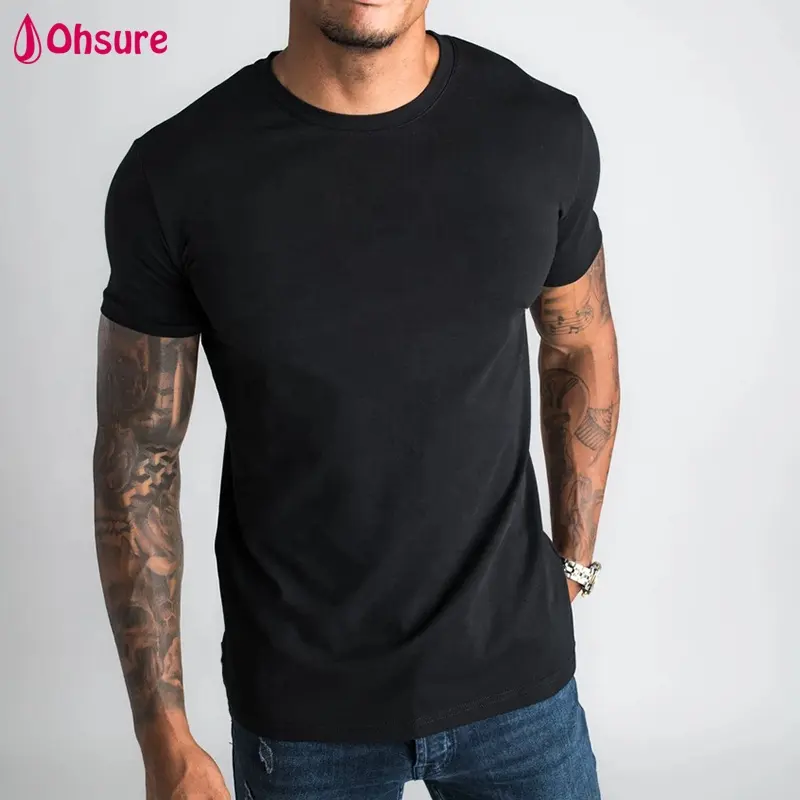 New casual mens sports clothes fitness gym wear plain tee t shirt bamboo fitted gym shirt custom sport t-shirt