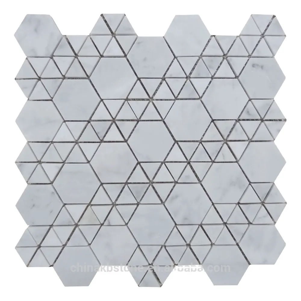 La maggior parte dei popolari hexagon carrara marmo naturale tessere di mosaico in pietra piscina modello