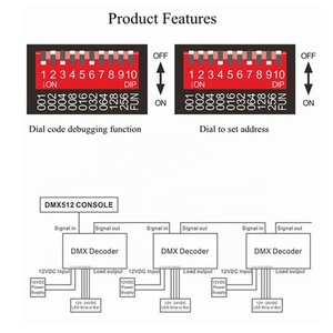 3 kanal dijital ekran dekoder LED denetleyici DC12/24V RGB dijital LED şerit için uzaktan kumanda ile - Product Image 6