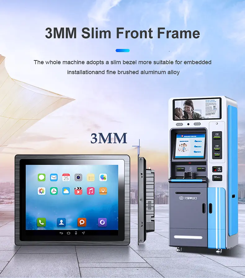 7 15.6 Inch Embedded Ip65 Waterproof Android Industrial Hmi Capacitive Touch Screen Pc All In One Panel Pc With Rs232/Rs485