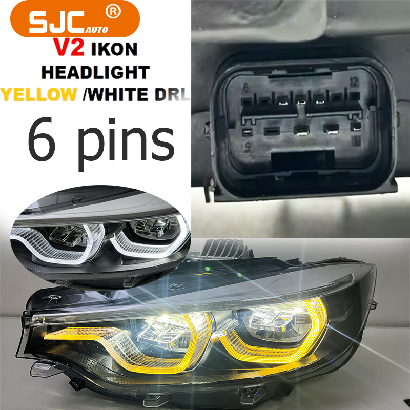 YELLOW WHITEfor pre lci Original car headlight is 6 Pins
