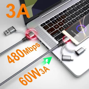 2025マイクロデータケーブル高速充電データケーブルタイプCからタイプCクイックチャージ5 in 1ファストチャージコード - Product Image 5