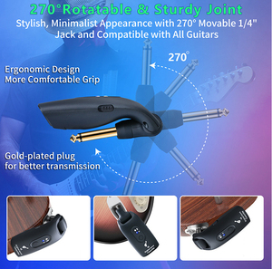 Juego de 1 + 2 DE bajo eléctrico inalámbrico, transmisor receptor de 30-50M, transceptor de instrumentos musicales