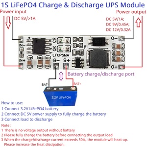 2 in 1 DC 3.2V LiFePO4 carica della batteria e scarica up modulo 5V 9V 12V DC convertitore Boost DC per Arduino ESP32 ESP8266 Wifi IOT - Product Image 2