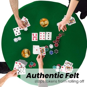 弹性边缘绿色毡桌布扑克拼图棋盘游戏桌盖适合方形36x36和圆桌36至48英寸 - Product Image 6