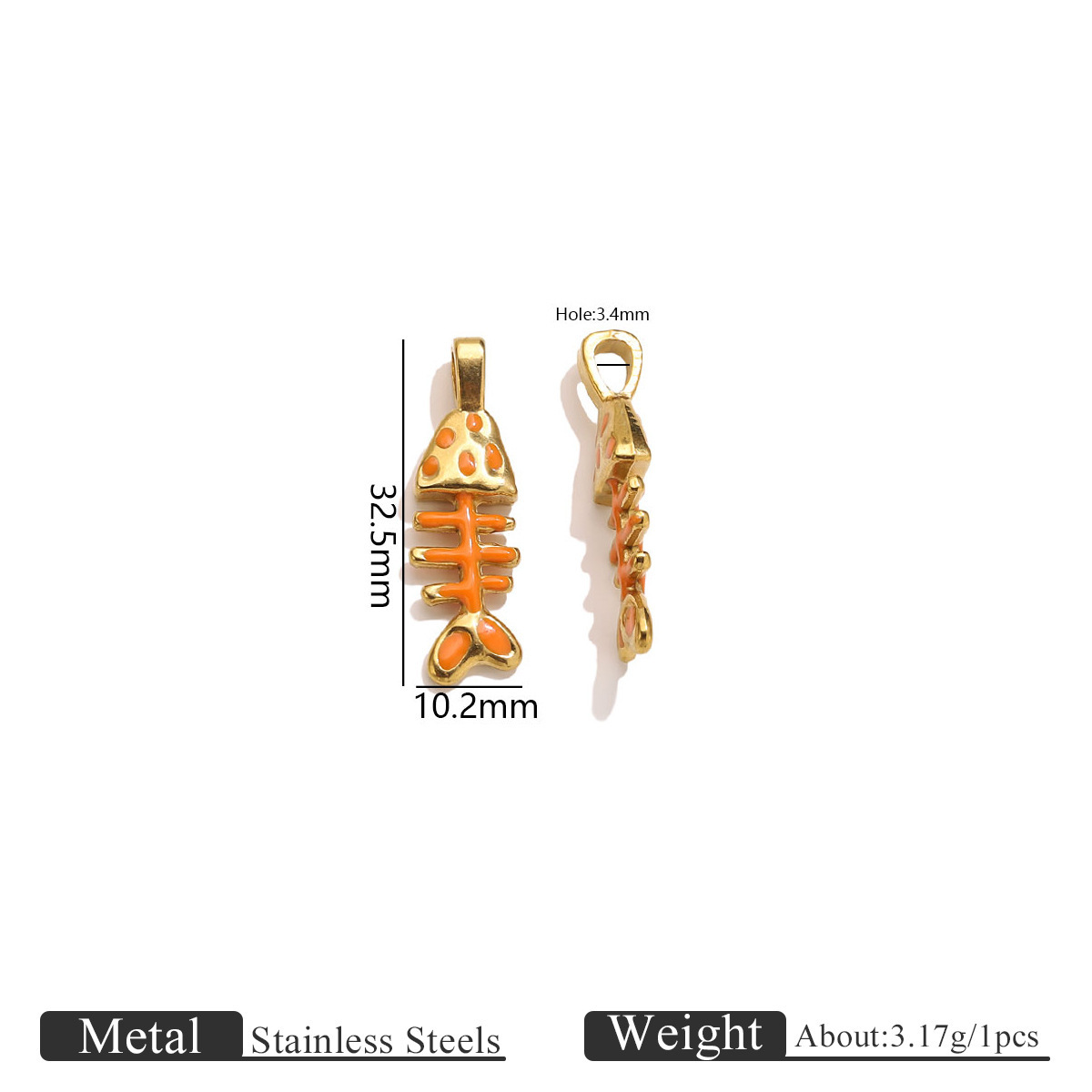 Triangle Fish Bone Orange