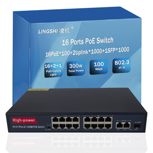 POEネットワークスイッチ16ポート10/100Mイーサネット1ファイバーポート2アップリンクポートスイッチPoE CCTV用PSEソリューション - Product Image 1