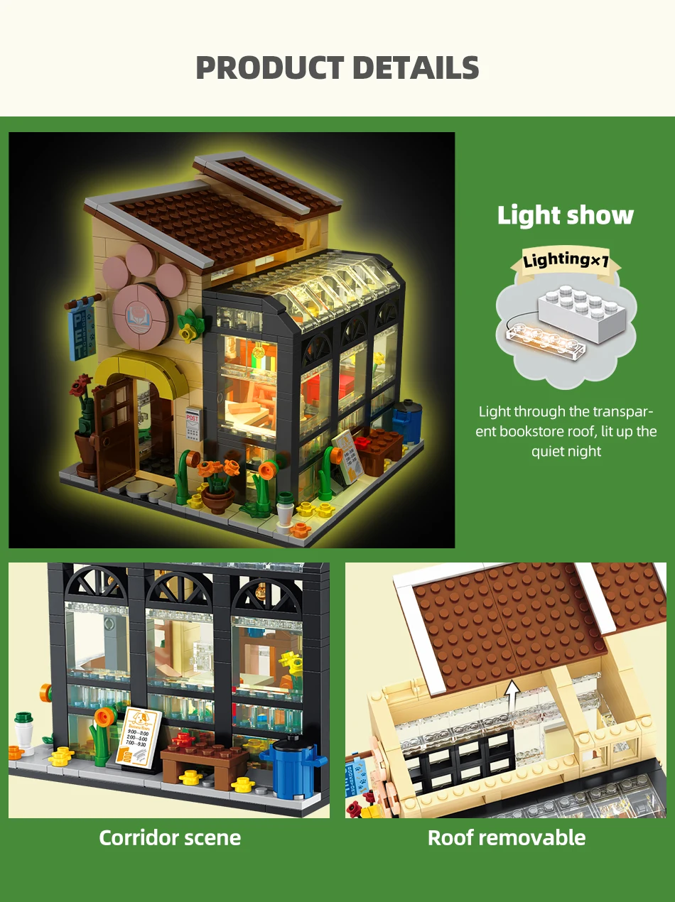 Stadt-Autowerkstatt Bausteine Set 763 Teile - Retro Garage Bausatz Für Kinder 6-14 Jahre