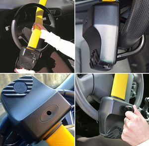 キー付き盗難防止ロック自動車アクセサリーフックロックカークラブステアリングホイールロックユニバーサルカー - Product Image 3