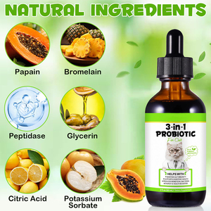 Probiotische flüssige Ergänzung der Katze mit Speck geschmack Verdauungs enzyme Präbiotika Tropfen für Verstopfung Gesundheits wesen - Product Image 3