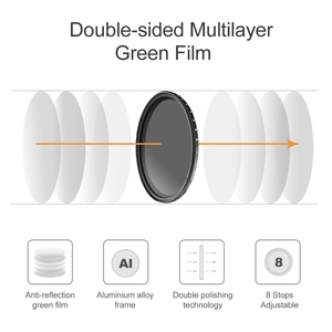 <strong>62mm</strong> ND Fader Neutral Density Adjustable Variable <strong>Filter</strong> ND2 to ND400 <strong>Filter</strong>(Black) - Product Image 3