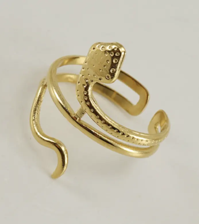 Anillo de serpiente de moda para hombres y mujeres anillos de reptil de tamaño ajustable joyería gótica Punk