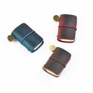 Taccuino tascabile in pelle per diario da viaggio in pelle di cavallo pazzo diario da viaggio Super Mini per appunti supporto LOGO personalizzato regalo promozionale - Product Image 6