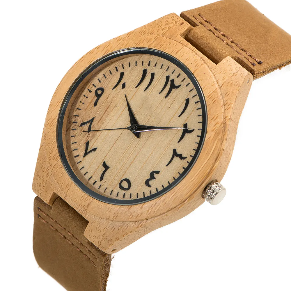 De alta calidad de la marca al árabe homme montre en bois monedero verde con pulsera