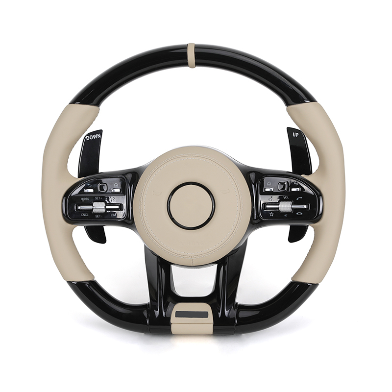 Beige Leather+Piano Black Top Bottom