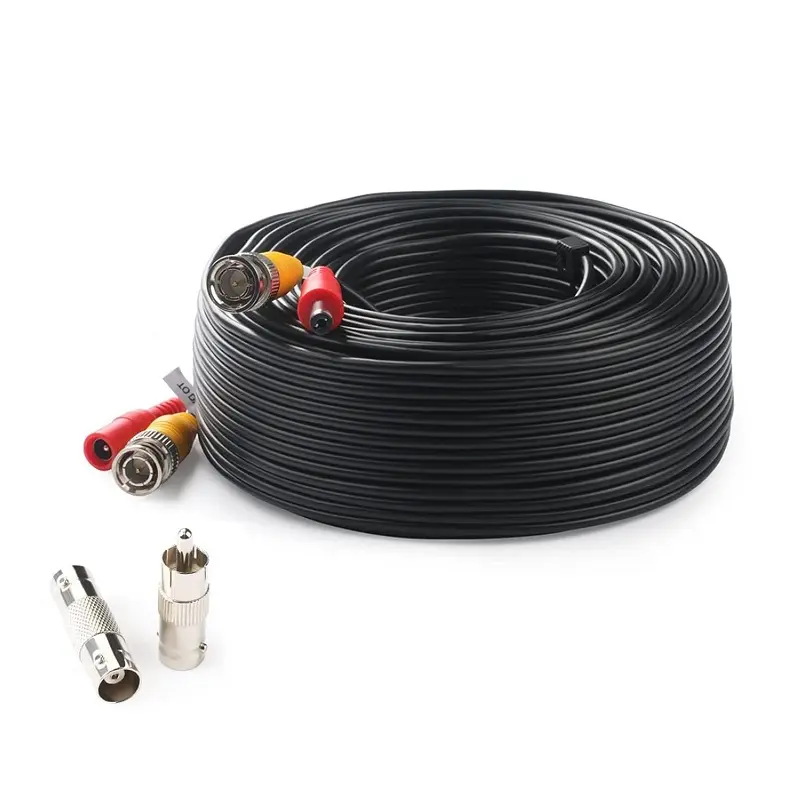 30M BNC Video Power Cable HD-TVI Digital Analógico 1080p Preto CCTV Cabo para Câmeras de Segurança CCTV Instalação do Sistema DVR