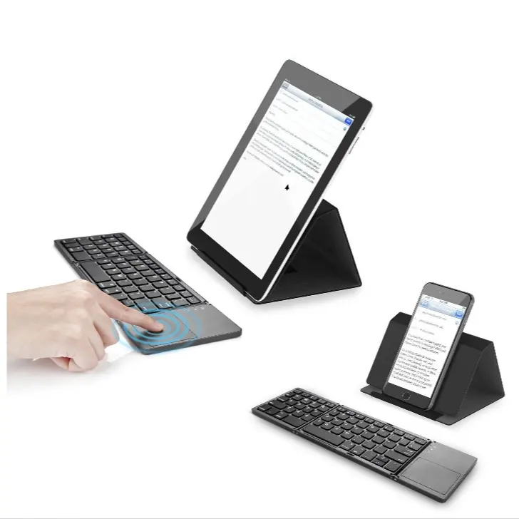 Hete Verkoop Magnetische Touchpad Draadloze Lucht Muis Toetsenborden Voor Windows Android Ios Telefoon Tablet Pc Mini Opvouwbaar Toetsenbord