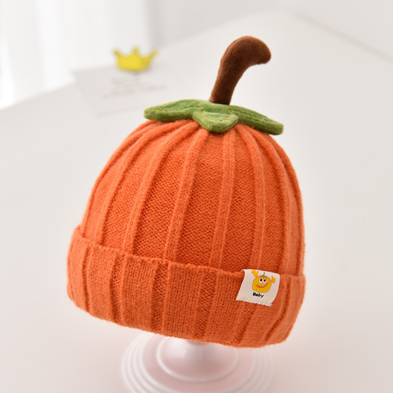 Gorro de lana naranja-calabaza