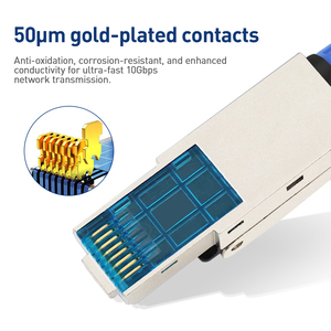 Shielded 40gbps truyền dẫn tốc độ cao RJ45 kết nối vàng-mạ 2000MHz phích cắm 50u Ethernet kết nối cho 22AWG Cáp - Product Image 5