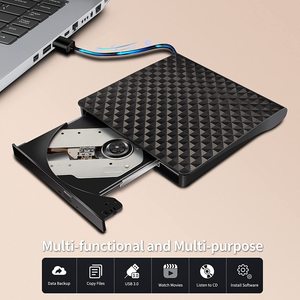 USB3.0黑色便携式DVD刻录机驱动器CD/DVD RW超薄设计USB a USB C接口，适用于笔记本电脑/台式机 - Product Image 4