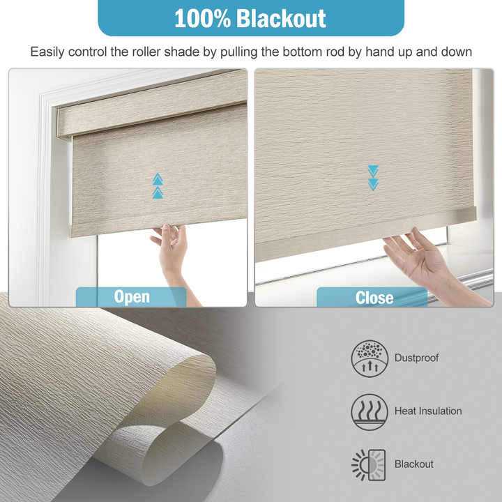 Electric Motorized Remote Roller Blinds Shades Blackout Window Treatment Cover for Bedroom Hotel Chr