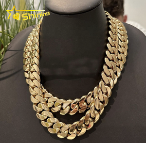 Hip Hop takı zinciri 14k 25MM 24 "700G 999 gümüş ağrı küba zincir buzlu Out Moissanite kilit buzlu Out küba bağlantı zinciri - Product Image 4
