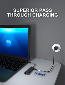 Usb c 5 <strong>Port</strong> Adapter 4K HD-MI PD 100W Usb3.0 5Gbps Small <strong>Size</strong> Usb C Hubs Docking Station Multifunction 5 in 1 Type c Hub - Product Image 4