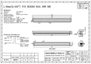 Çift sıra SMD 2x50PIN 100P DC3 başlık 1.00MM Pitch erkek soket düz IDC kutusu PCB konektörü başlıkları ve tel konutlar için - Product Image 6