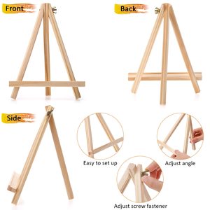 Bán Buôn 18*24Cm Gỗ Hiển Thị Giá Vẽ Thông Tự Nhiên Gỗ Tripod Giá Vẽ Tranh Ảnh Hiển Thị Bằng Gỗ Giá Vẽ Đứng - Product Image 3