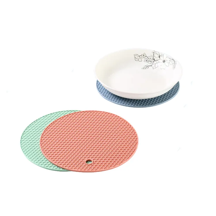 Cozinha-Use Non-Slip Silicone Mat rodada Forma Jar Opener e Soft resistente ao calor Placemat Tabela para Hot Pan Pot