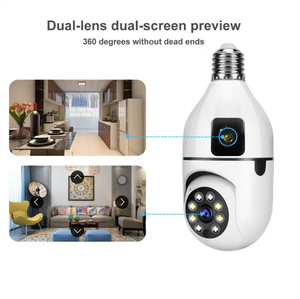 V380 nuevo diseño 4MP lente dual cámara de seguridad para el hogar inteligente interior E27 portalámparas con sensor CMOS NVR opciones de almacenamiento de datos - Product Image 4